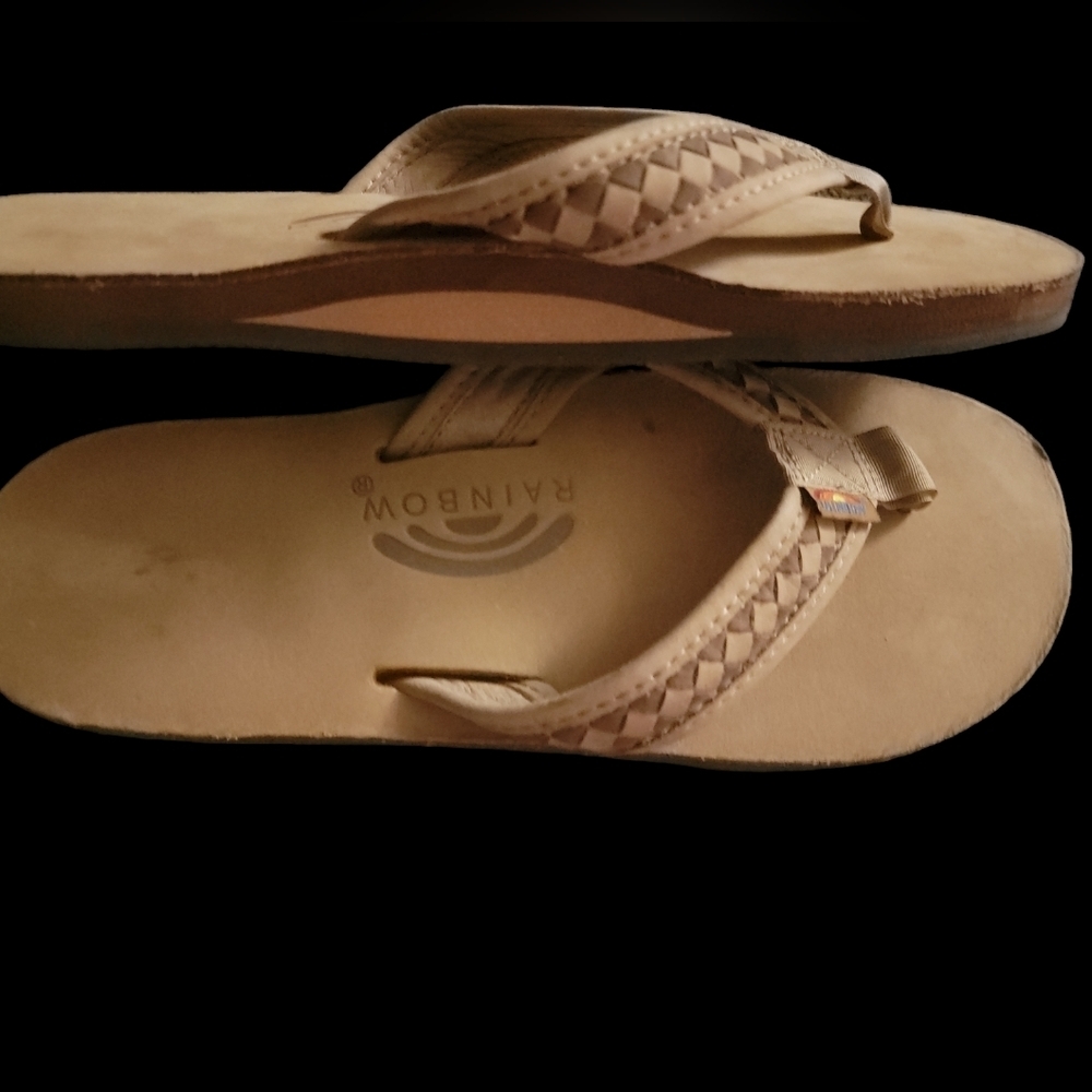 Rainbow Woven Strap Sandals - Tan - Picture 2 of 7